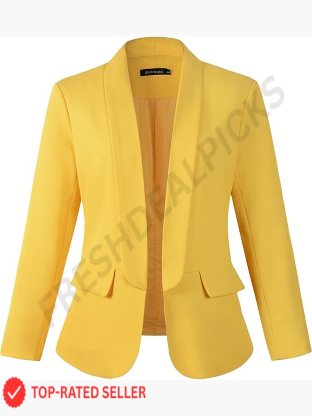 Casual Blazer Jacket Long Sleeve Relaxed Fit Notch Collar No Button